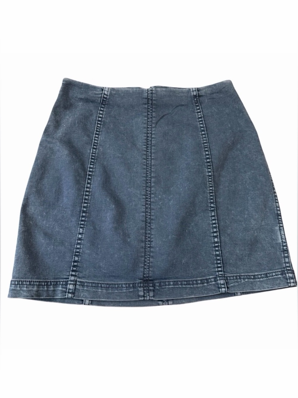 Free People Modern Femme Denim Mini Skirt‎ | Washed Gray | Size 12